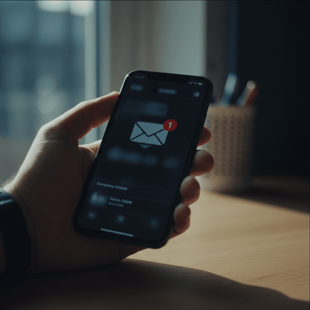 Email notification on smartphone