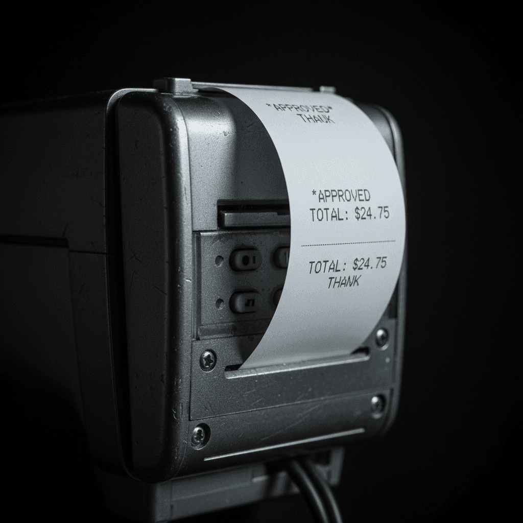 Credit card terminal with receipt