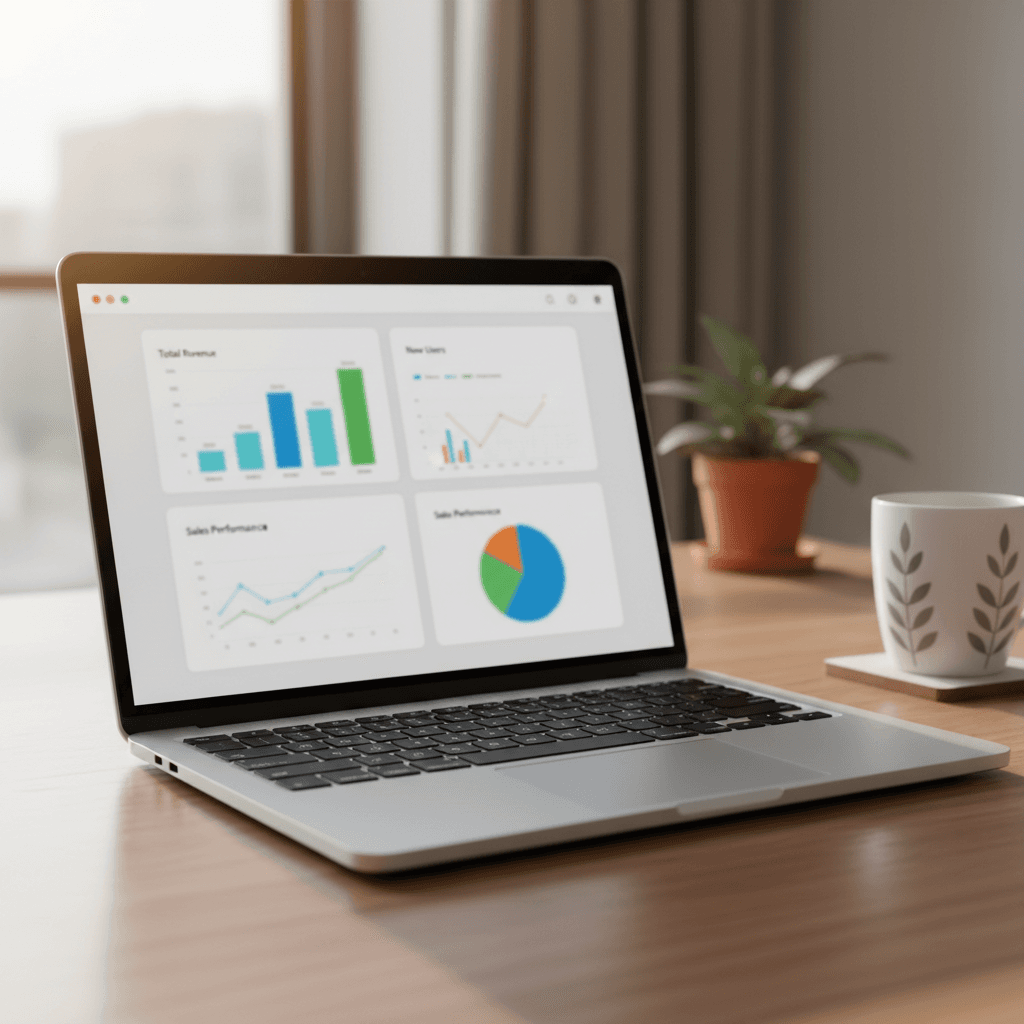 Analytics dashboard on laptop