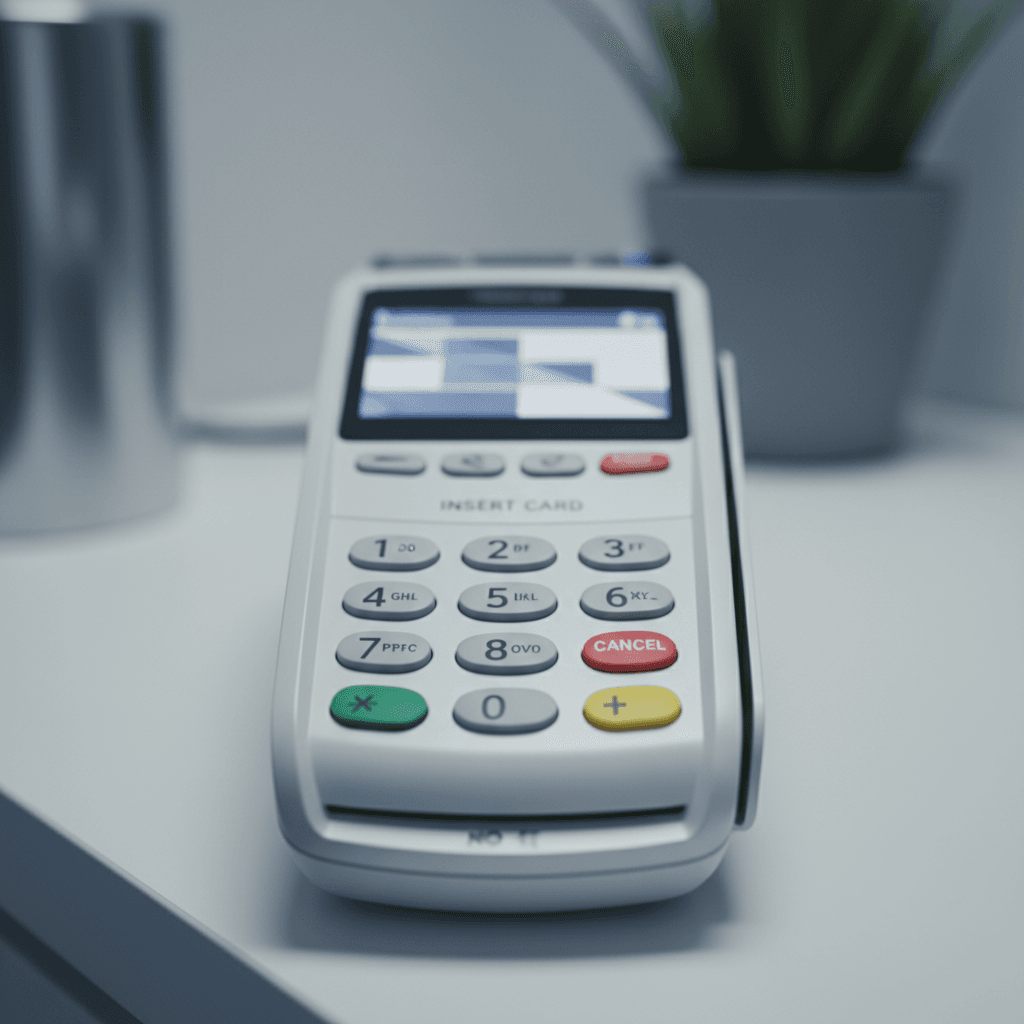 Payment processor terminal close-up