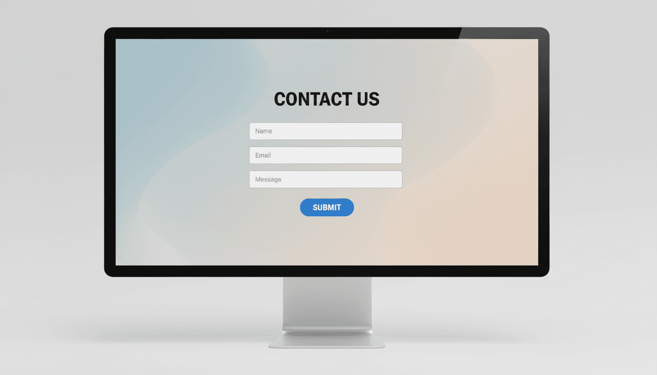 Clean contact form on a business website