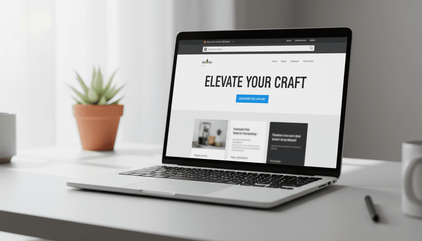 Laptop displaying a professional small business website